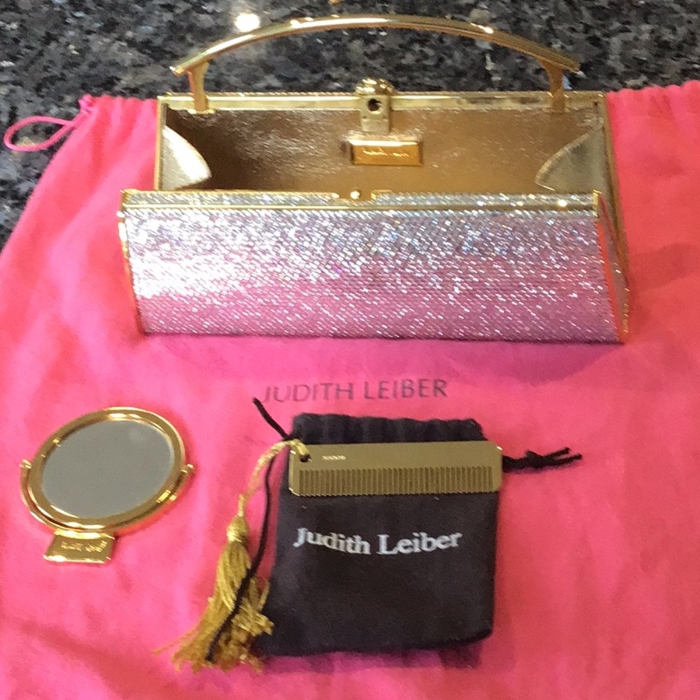 Beautiful Judith Lieber Clear Crystal-Gold Evening Purse(NWOT)